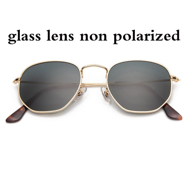 Hexagonal sunglasses polarized Unisex