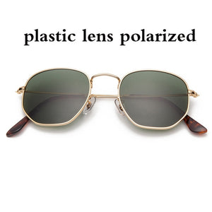 Hexagonal sunglasses polarized Unisex