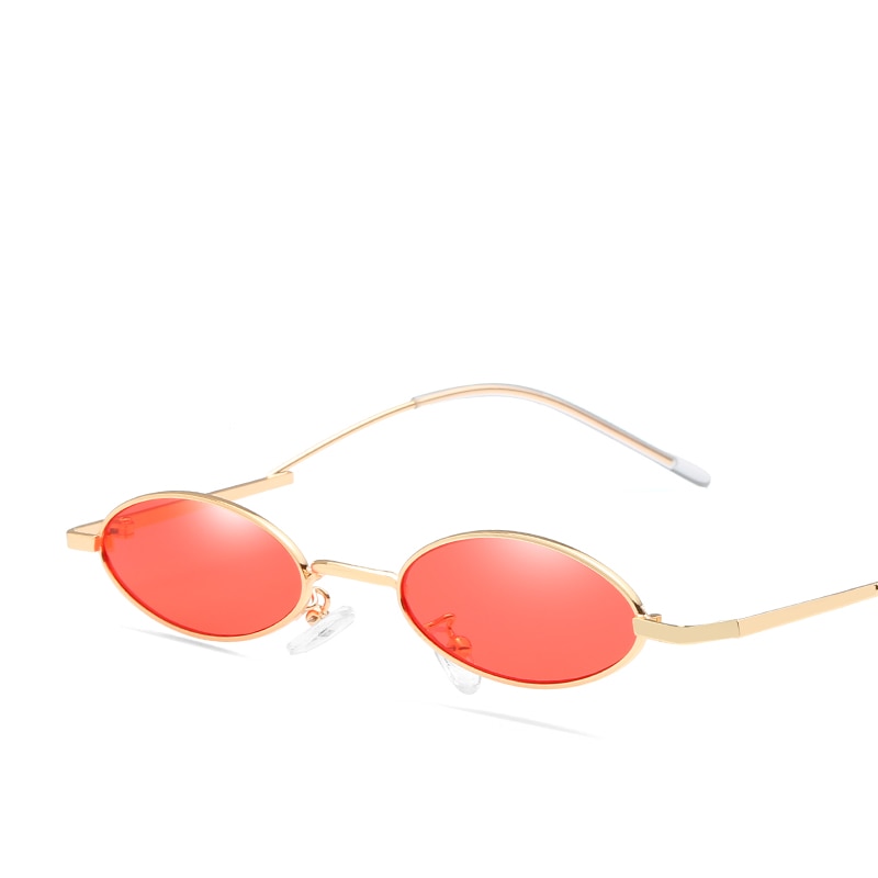 High Quality Retro Narrow Oval Sunglasses Fashion Brand Women's
