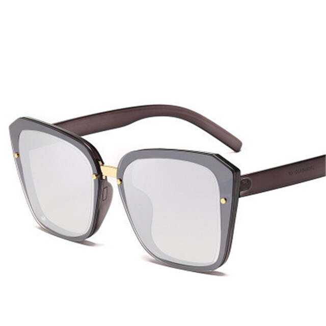 2019 Bright Black Square Large Frame Sunglasses Women's