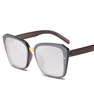 2019 Bright Black Square Large Frame Sunglasses Women's