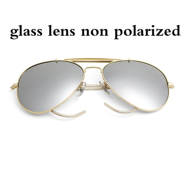 Glass lens aviation sunglasses polarized Men